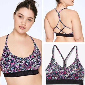 PINK Victoria’s Secret Sport Ultimate Ditsy Floral Print Sports Bra Xsmall Women
